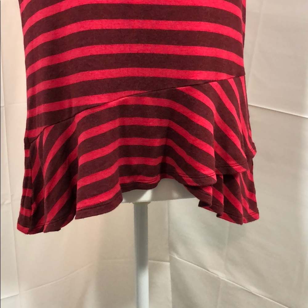 Cabi Sweet Talk Red Striped Peplum Top - Picture 6 of 9